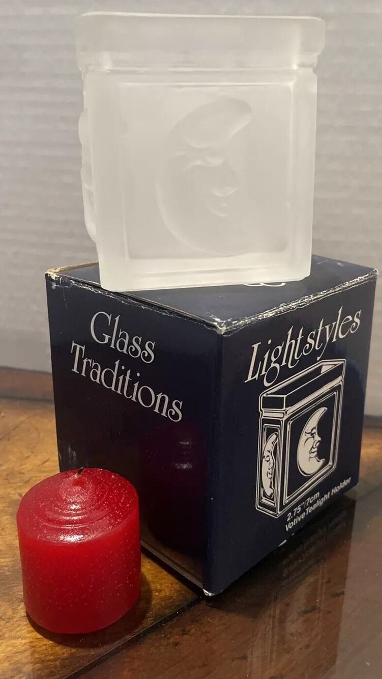 H colonial candle of cape cod lightstyles moon glass votive tea candle holder